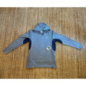 Costa Mens Long Sleeve Performance Hoodie Sun Shirt Gray Blue Size S